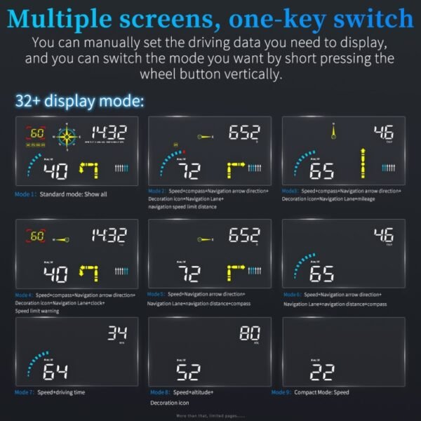 Q10 Car HUD Head-up Display GPS Speed Meter - Image 6