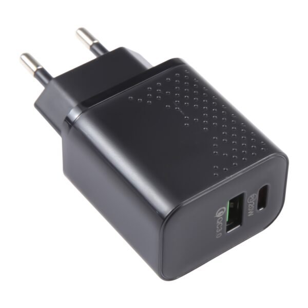 PD 20W USB-C/Type-C+QC 3.0 USB Ports Dot Pattern Travel Charger, EU Plug, EU Plug - Image 4