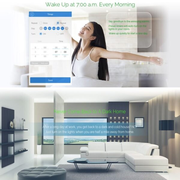 WS-UK-01 EWeLink APP & Touch Control 2A 1 Gang Tempered Glass Panel Smart Wall Switch, AC 90V-250V, UK Plug - Image 7