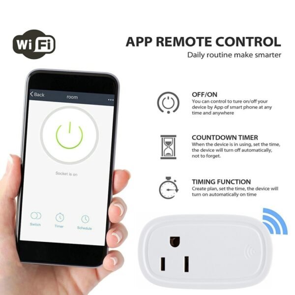 JH-G09U 15A 2.4GHz WiFi Control Hubless Smart Home Power Socket Works with Alexa  & Google Home, AC 100-240V, US Plug, JH-G09U - Image 7