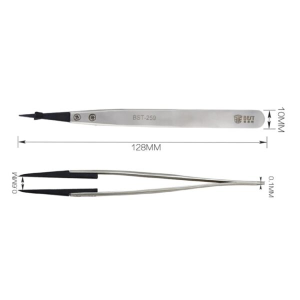 BEST BST-259 Stainless Steel Snti Static Tweezer - Image 5