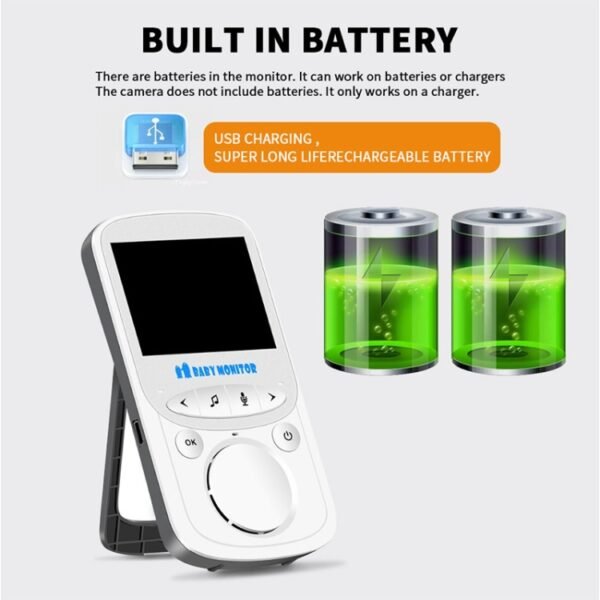 VB605 2.4 inch LCD 2.4GHz Wireless Surveillance Camera Baby Monitor, Support Two Way Talk Back, Night Vision, VB605 - Image 11