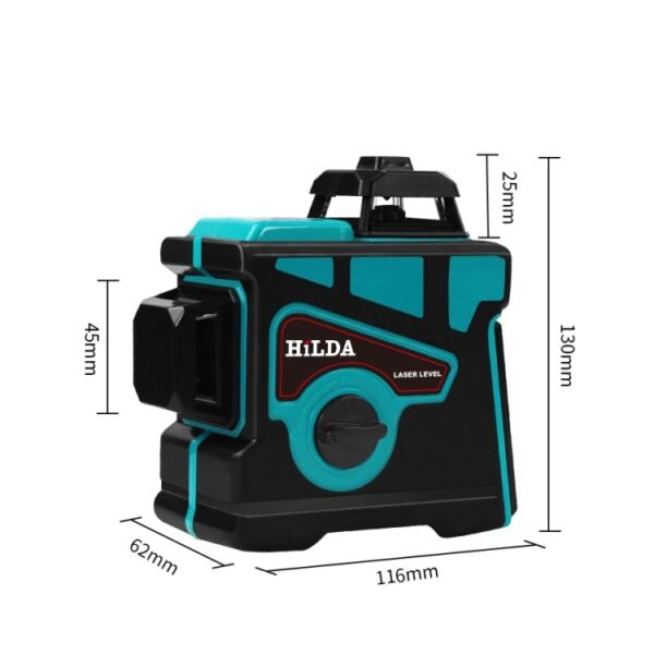 Hilda LS055 Laser Level 12 Lines 3D Self-leveling 360 Cross Horizontal Vertical Level Green Beam - Image 2