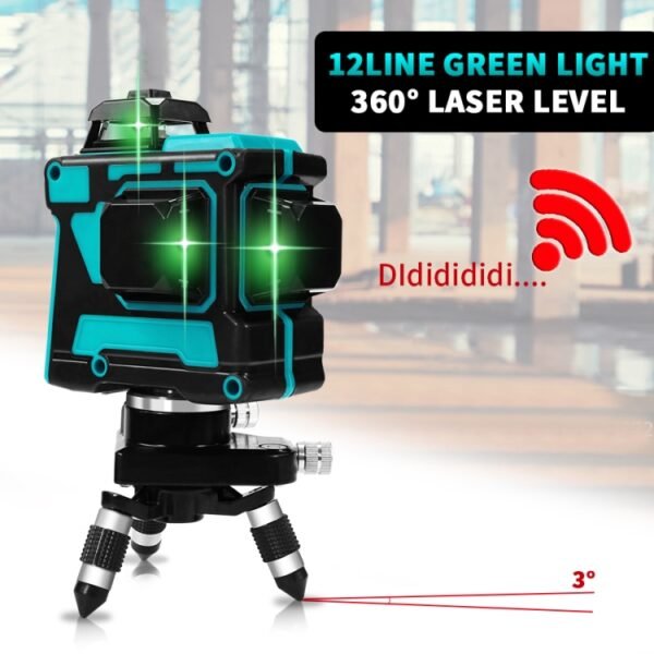 Hilda LS055 Laser Level 12 Lines 3D Self-leveling 360 Cross Horizontal Vertical Level Green Beam - Image 6