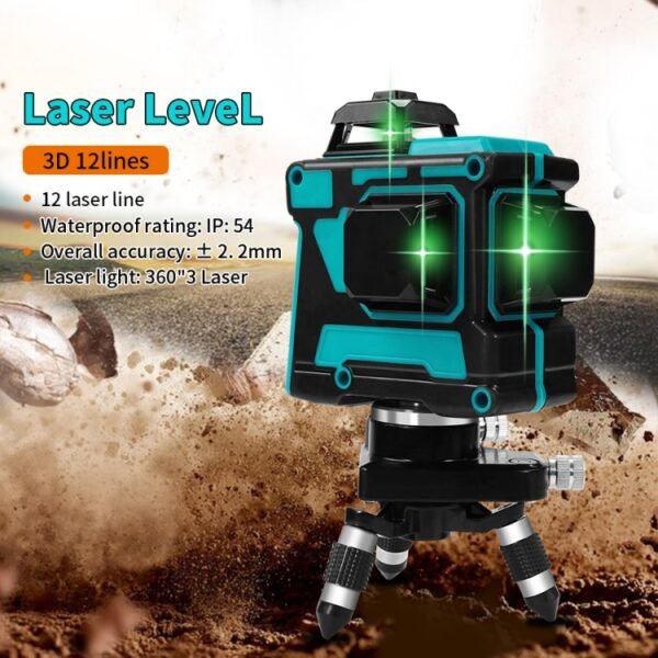 Hilda LS055 Laser Level 12 Lines 3D Self-leveling 360 Cross Horizontal Vertical Level Green Beam - Image 7