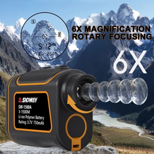 SNDWAY SW1000A Handheld Outdoor Waterproof Telescope Range Finder Distance Measurer, 1000m - Image 4
