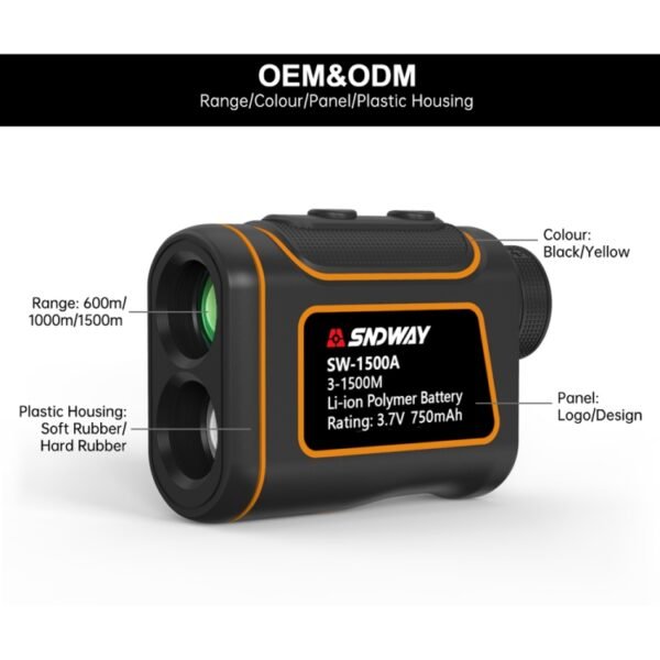 SNDWAY SW600A Handheld Outdoor Waterproof Telescope Range Finder Distance Measurer, 600m - Image 2