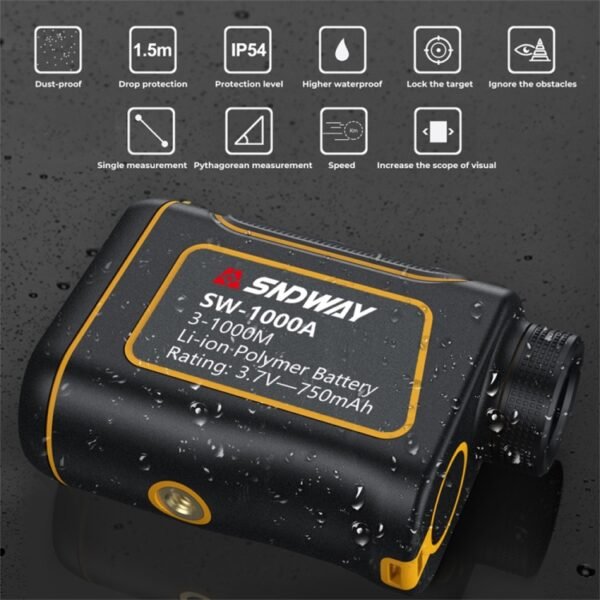 SNDWAY SW1500A Handheld Outdoor Waterproof Telescope Range Finder Distance Measurer, 1500m - Image 6
