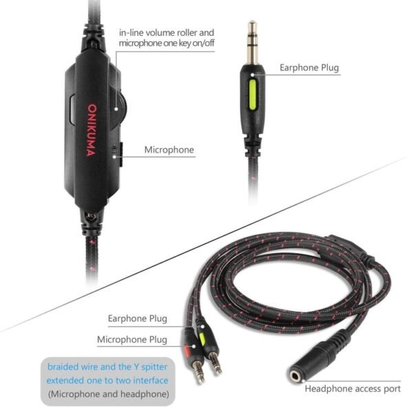 ONIKUMA K1-B Deep Bass Noise Canceling Camouflage Gaming Headphone with Microphone - Image 6