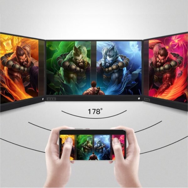 15.6 inch 1080P 178 Degree Wide Angle HD Portable Display Device for Desktop Computer / Game Console / Simultaneous Screen / PS4 / PS3 / XBox, with Mini HDMI & Micro USB & 2 USB-C / Type-C Interfaces - Image 5
