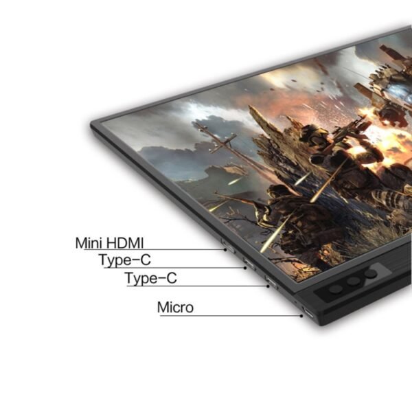15.6 inch 1080P 178 Degree Wide Angle HD Portable Display Device for Desktop Computer / Game Console / Simultaneous Screen / PS4 / PS3 / XBox, with Mini HDMI & Micro USB & 2 USB-C / Type-C Interfaces - Image 7