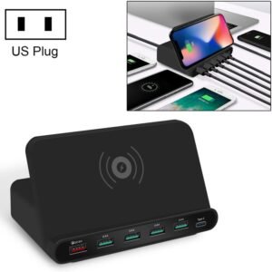 828W 7 in 1 60W QC 3.0 USB Interface + 4 USB Ports + USB-C / Type-C...