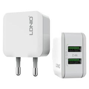 LDNIO A2201 2.4A Dual USB Charging Head Travel Direct Charge Mobile...