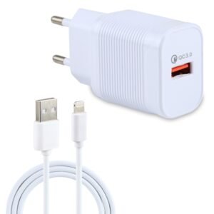 LZ-728 2 in 1 18W QC 3.0 USB Interface Travel Charger + USB to 8 Pi...