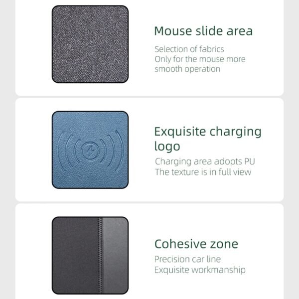 OJD-36 QI Standard 10W Lighting Wireless Charger Rubber Mouse Pad, Size: 26.2 x 19.8 x 0.65cm - Image 2