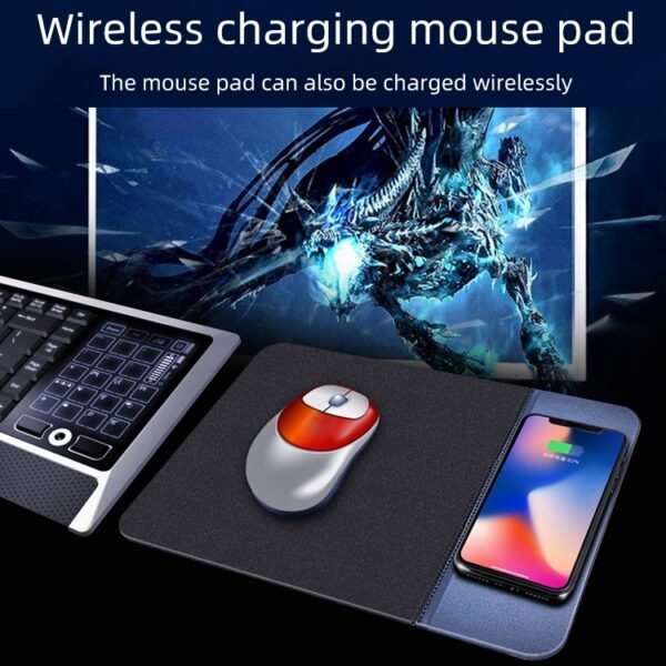 OJD-36 QI Standard 10W Lighting Wireless Charger Rubber Mouse Pad, Size: 26.2 x 19.8 x 0.65cm - Image 7