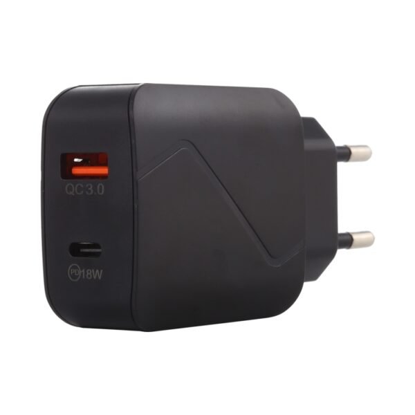 LZ-819A+C QC3.0 USB + PD 18W USB-C / Type-C Interfaces Travel Charg... - Image 3