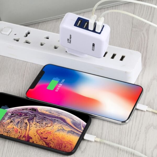 HT-CD03 15.5W 5V 3.1A 4-Port USB Wall Charger Travel Charger, EU Pl... - Image 5