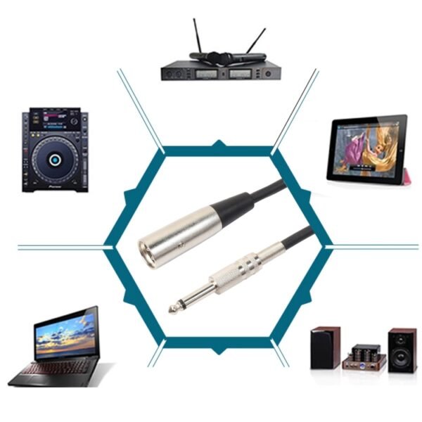 3-Pin Male to 1/4 inch (6.35mm) Mono Shielded Microphone Audio Cord... - Image 5