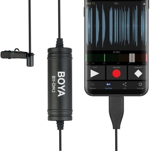 BOYA BY-DM2 USB-C / Type-C Broadcast Lavalier Condenser Microphone ... - Image 6
