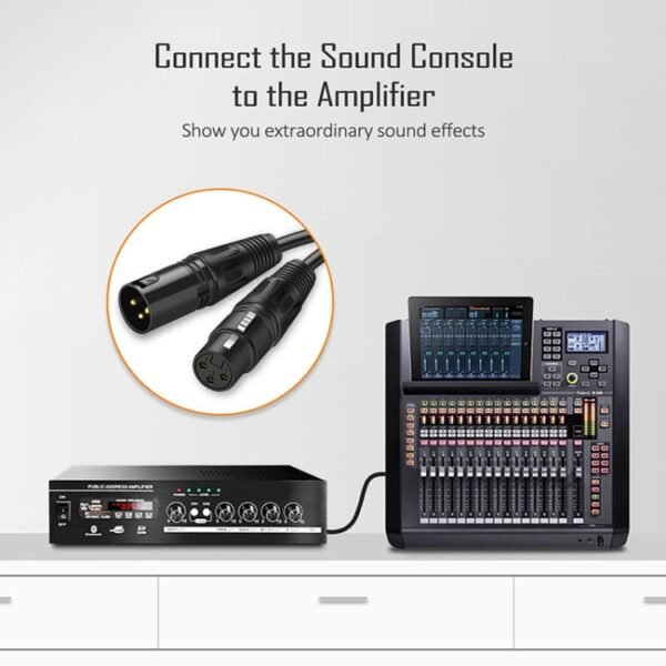 1.8m 3-Pin XLR Male to XLR Female MIC Shielded Cable Microphone Aud...