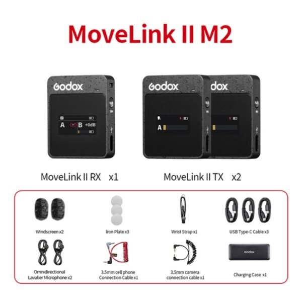 Godox MoveLink II M2 Wireless Lavalier Microphone System with 2 Tra... - Image 10