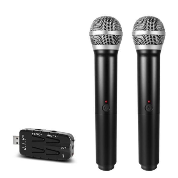 J.I.Y 2 in 1 K Song Wireless Microphones for TV PC with Audio Card ...