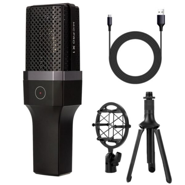 Yanmai X1 4 in 1 Foldable Lifting Professional Desktop Live Broadcast Cardioid Pointing Condenser Recording Microphone Set with Blowout Net & Shockproof Mount & 1.8m USB-C / Type-C Cable - Image 2