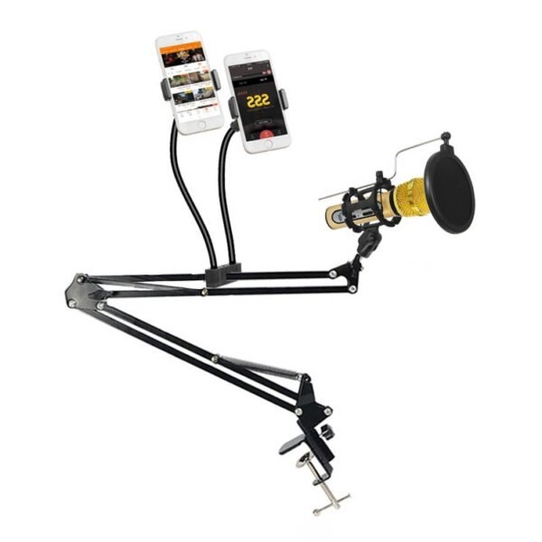 Dual Mobile Phone K Song Bracket 360 Degree Direction Cantilever Multifunctional Lazy Microphone Live Broadcast Bracket - Image 2