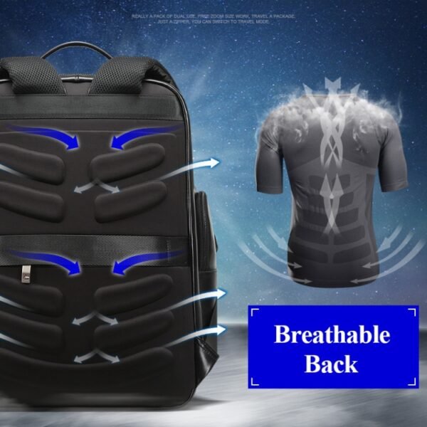 Bopai 851-019811 Large Capacity Anti-theft Waterproof Leathar Backp...
