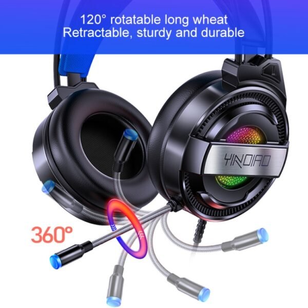 YINDIAO Q3 USB Wired E-sports Gaming Headset with Mic & RGB Light, ... - Image 6