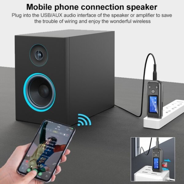K15-Pro 2 in 1 USB Car Bluetooth 5.0 Audio Adapter Transmitter Receiver with LCD Screen - Image 4