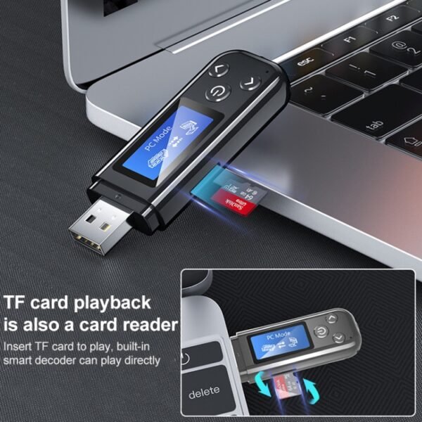 K15-Pro 2 in 1 USB Car Bluetooth 5.0 Audio Adapter Transmitter Receiver with LCD Screen - Image 7