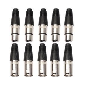 5 Pairs 3 Pin XLR Plug Male + Female Jack Mic Jack Plug Socket Connector