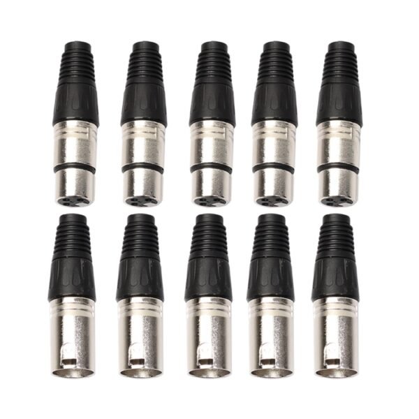 5 Pairs 3 Pin XLR Plug Male + Female Jack Mic Jack Plug Socket Connector - Image 2