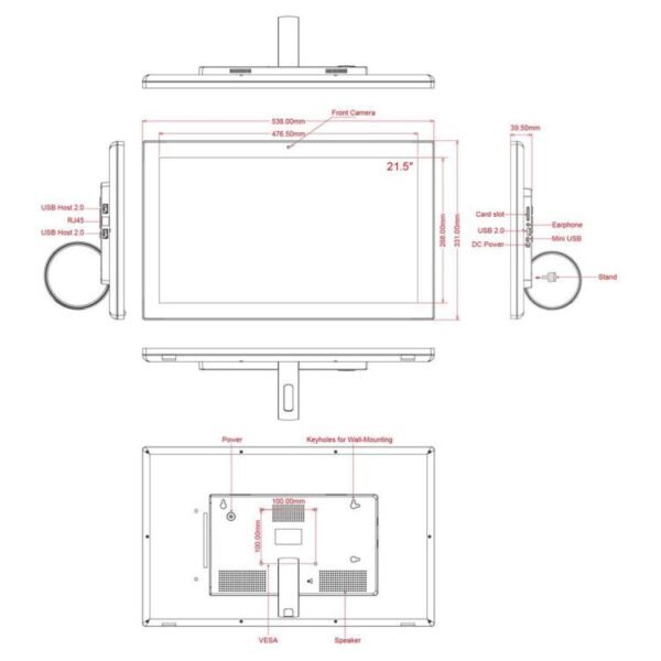 HSD2151 21.5 inch LCD Display Digital Photo Frame, RK3576S Octa Core, Android 14, 4GB+32GB - Image 11