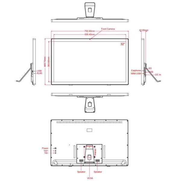 HSD3201 32 inch LCD Display Digital Photo Frame, 4GB+32GB, RK3576S Octa Core, Android 14 - Image 10