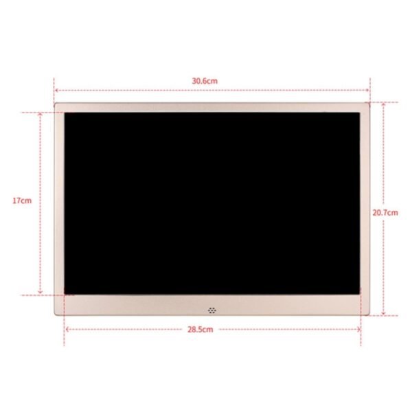 HSD1303 13.3 inch LED 1280x800 High Resolution Display Digital Photo Frame with Holder and Remote Control, Support SD / MMC / MS Card / USB Port, US Plug(Gold) - Image 5