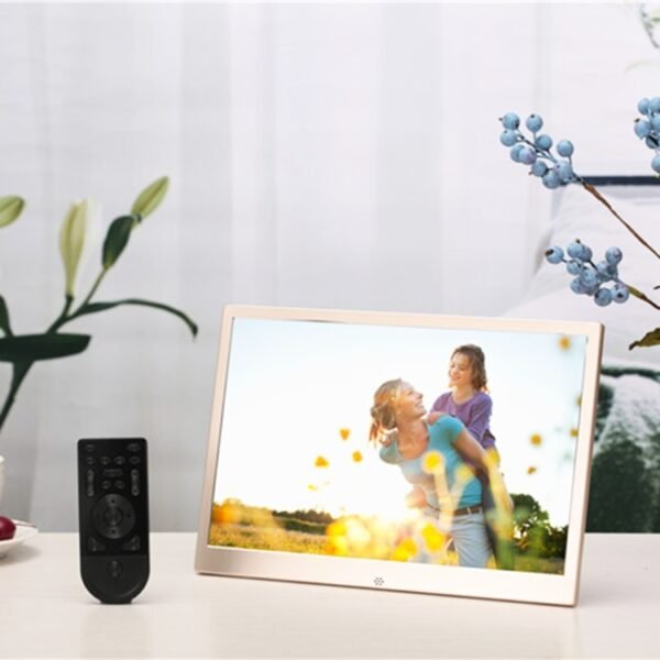 HSD1303 13.3 inch LED 1280x800 High Resolution Display Digital Photo Frame with Holder and Remote Control, Support SD / MMC / MS Card / USB Port, US Plug(Gold) - Image 7