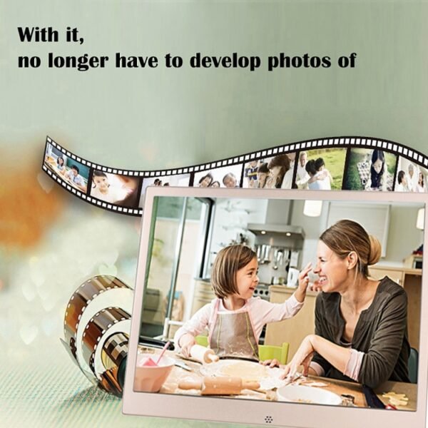 HSD1303 13.3 inch LED 1280x800 High Resolution Display Digital Photo Frame with Holder and Remote Control, Support SD / MMC / MS Card / USB Port, US Plug(Gold) - Image 8