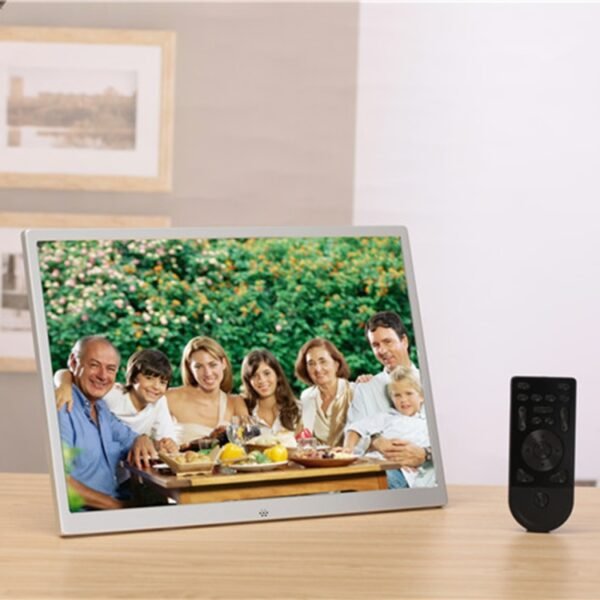 HSD1504 15.4 inch LED 1280x800 High Resolution Display Digital Photo Frame with Holder and Remote Control, Support SD / MMC / MS Card / USB Port, US Plug(Silver) - Image 7