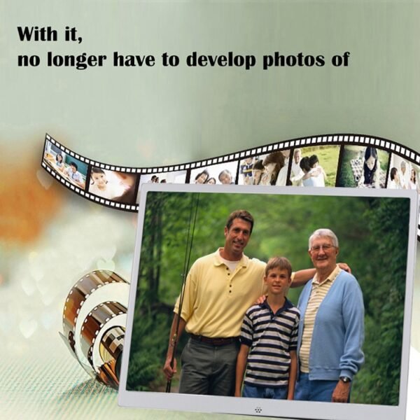 HSD1504 15.4 inch LED 1280x800 High Resolution Display Digital Photo Frame with Holder and Remote Control, Support SD / MMC / MS Card / USB Port, US Plug(Silver) - Image 8