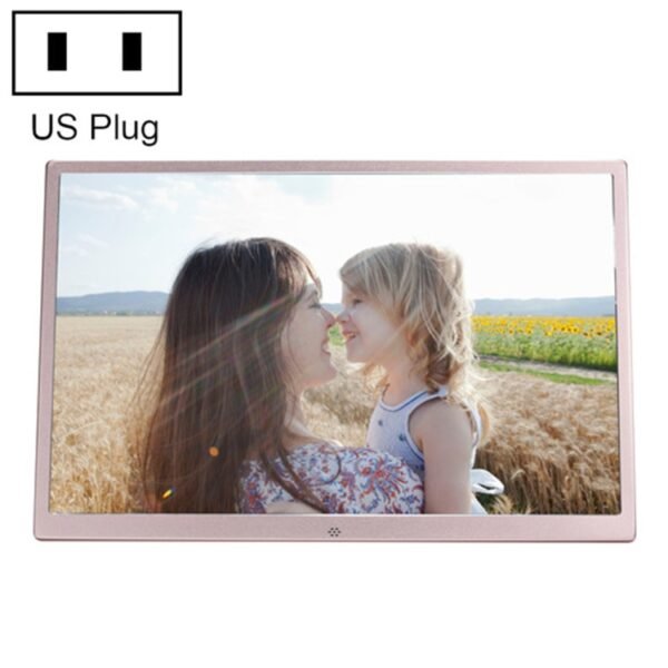 HSD1707 17 inch LED 1440X900 High Resolution Display Digital Photo Frame with Holder and Remote Control, Support SD / MMC / MS Card / USB Port, US Plug(Gold)