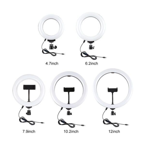 PULUZ 70cm Tripod Mount +  Live Broadcast Dual Phone Bracket + 6.2 inch 16cm LED Ring Vlogging Video Light Kits - Image 12