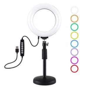 PULUZ 6.2 inch 16cm USB 10 Modes 8 Colors RGBW Dimmable LED Ring Vl...