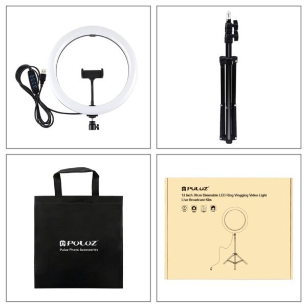 PULUZ 11.8 inch 30cm Light + 1.1m Tripod Mount Curved Surface USB 3... - Image 10