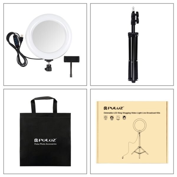 PULUZ 7.9 inch 20cm Mirror Light+ 1.1m Tripod Mount USB 3 Modes Dim... - Image 11