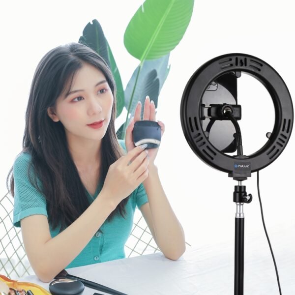PULUZ 7.9 inch 20cm Mirror Light+ 1.1m Tripod Mount USB 3 Modes Dim... - Image 10