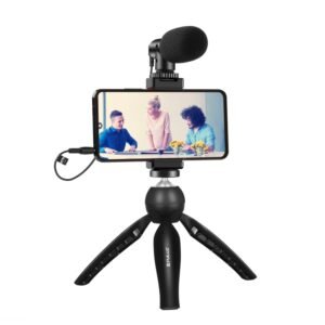 PULUZ Live Broadcast Smartphone Video Vlogger Kits Microphone + Tri...