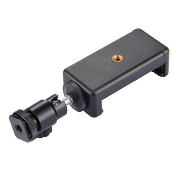PULUZ 1/4 inch Hot Shoe Tripod Head +  Tripod Stand Clamp for iPhone, Samsung, Huawei, HTC, 5.5cm - 8cm Width Smartphones